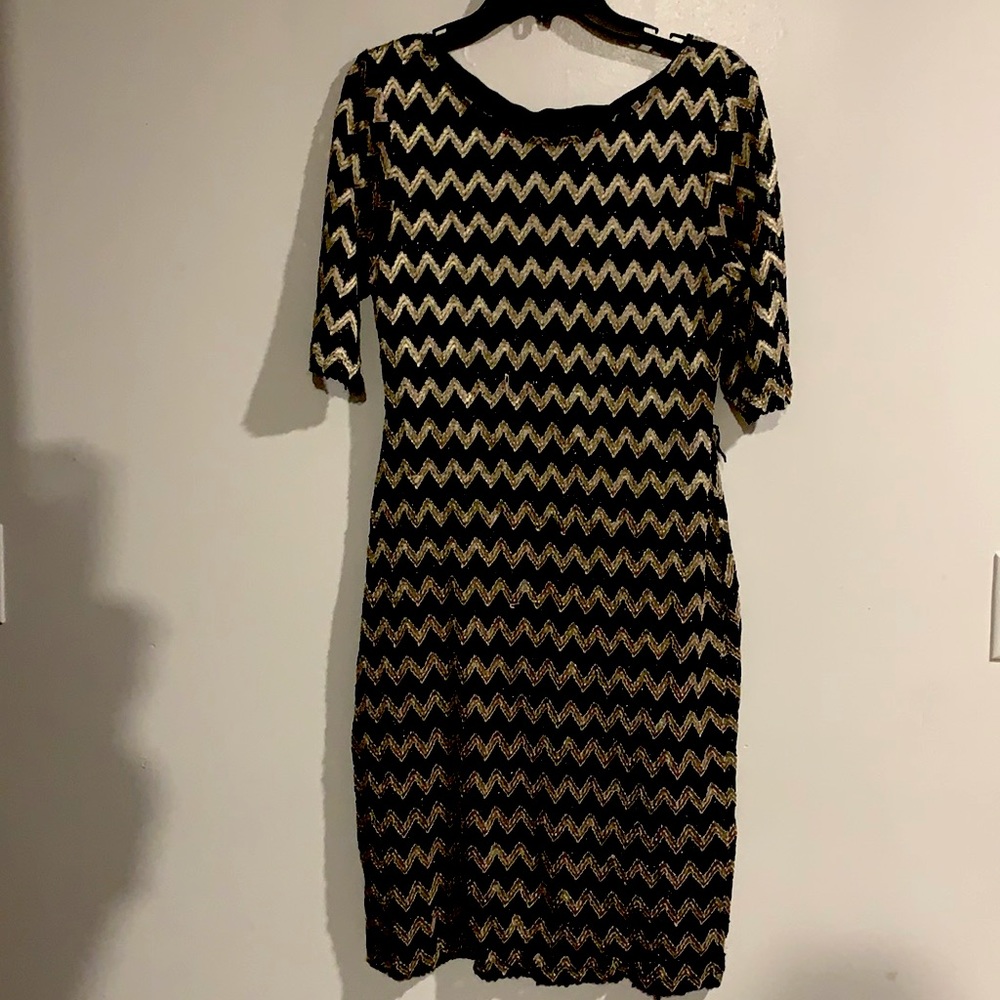 Black and gold dress